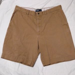 Ralph Lauren Polo Men's size 38 Chino Shorts Khaki Color Flat Front